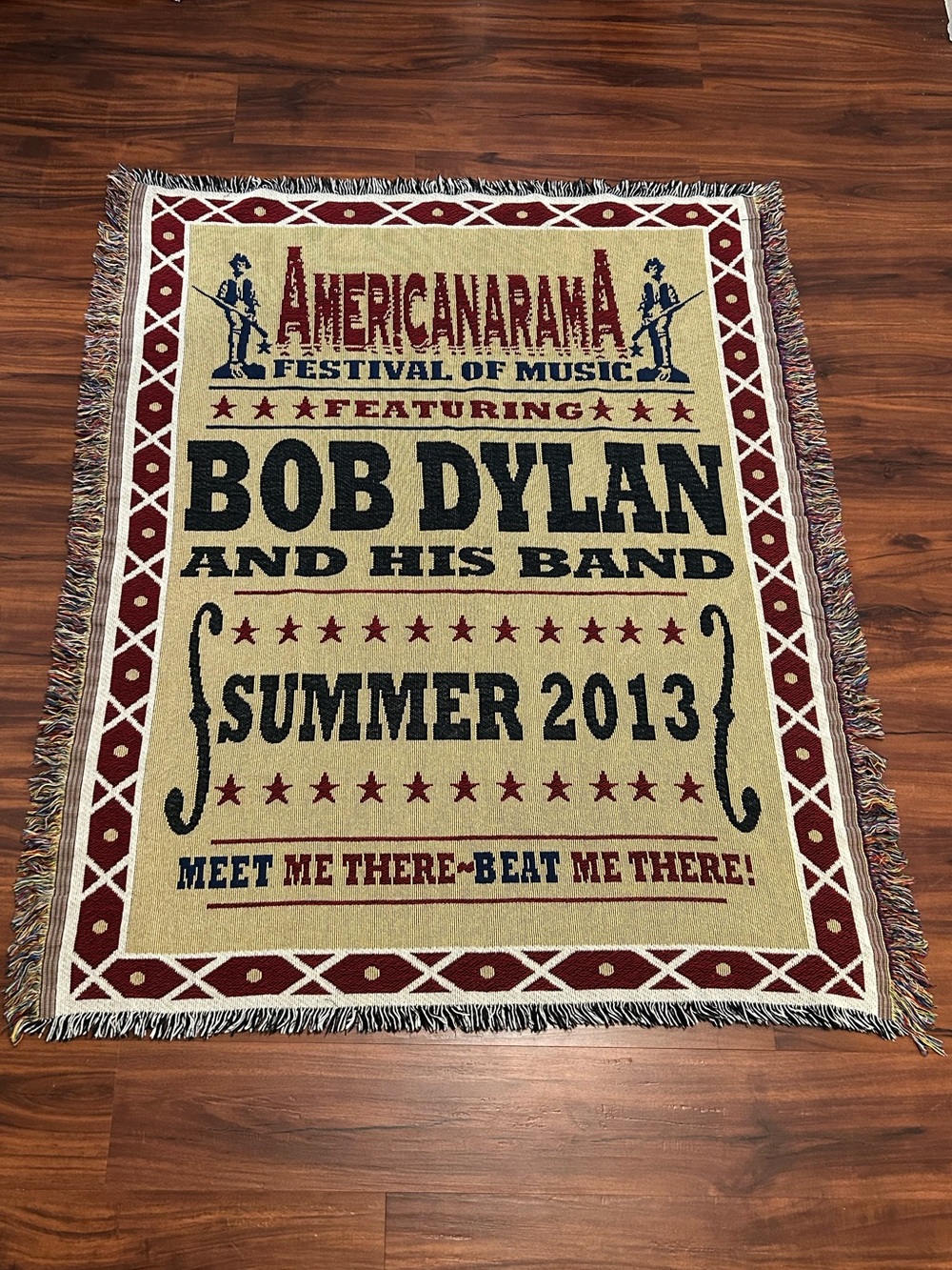 Bob Dylan Americanarama Music Festival Summer 2013 Throw Blanket Carpet 40”x 50”